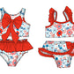 ( Moq 5 Each Style ) Sibling Baby Girls Kids Flower Tops Ruffle Shorts Sets 4th of July Swimsuits