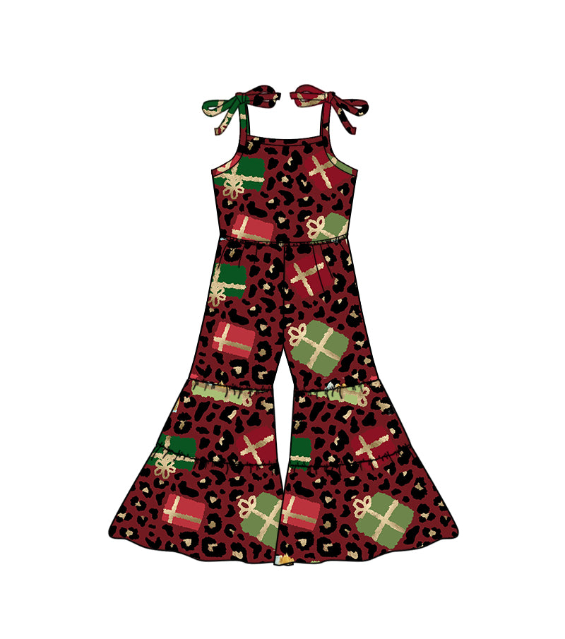 Baby Girl Sleeveless Christmas Leopard Jumpsuit Moq 5