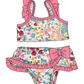 ( Moq 5 Each Style ) Sibling Baby Girls Kids Flower Tops Ruffle Shorts Pink Bows Sets Summer Swimsuits
