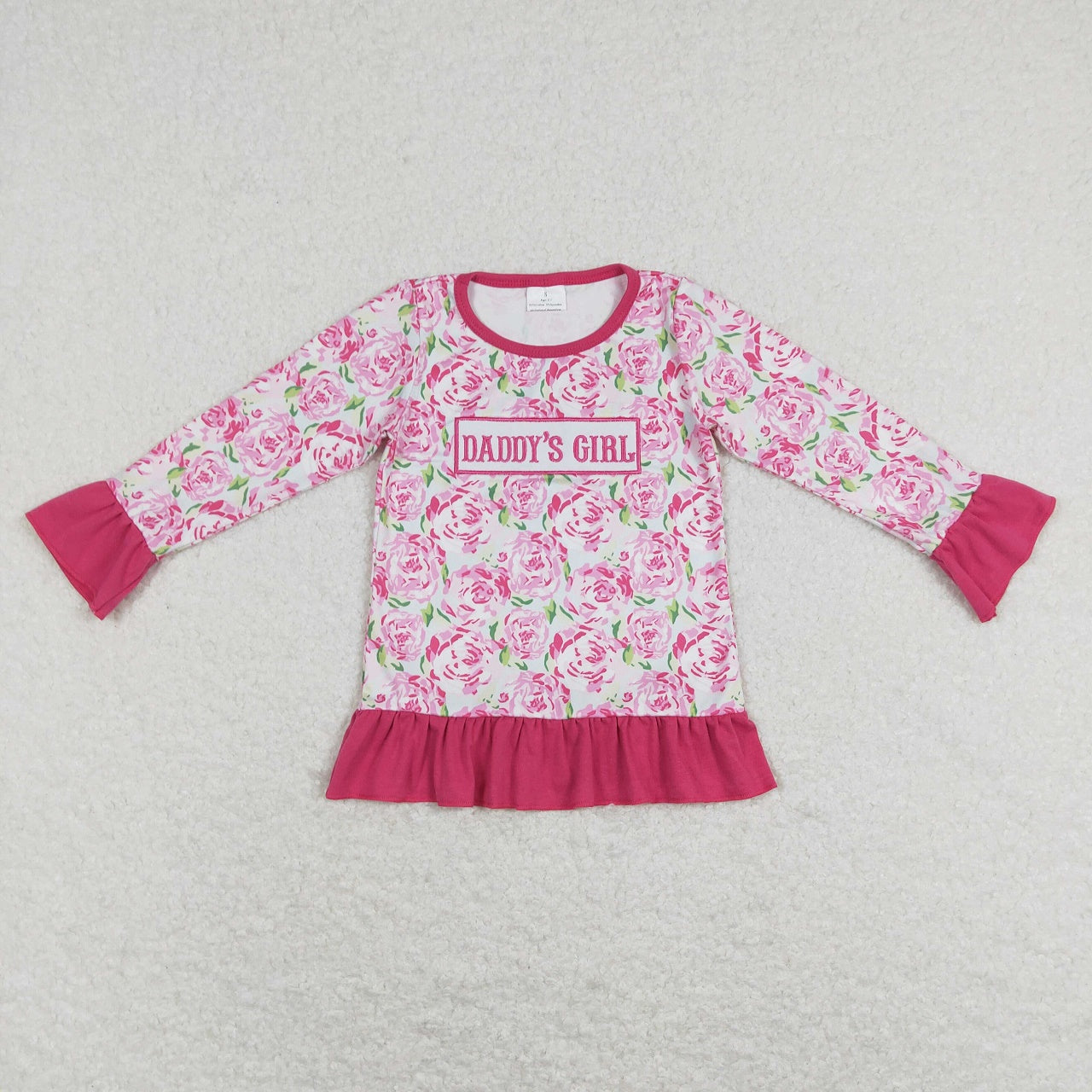 GT0403 Baby Kids Embroidery Mama's Girl Floral Tops Shirt