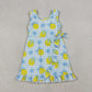 Baby Girls Kids Sleeveless Lemons Bows Blue Plaid Yoga Active Shorts Knee Length Dress RTS