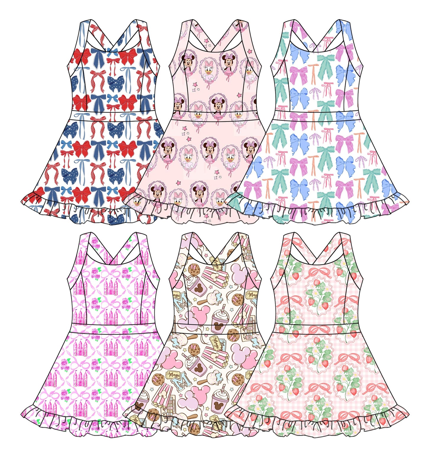Baby Girl Sleeveless Bows Sibling Dress ( Moq 5 Each Style ) 3.17
