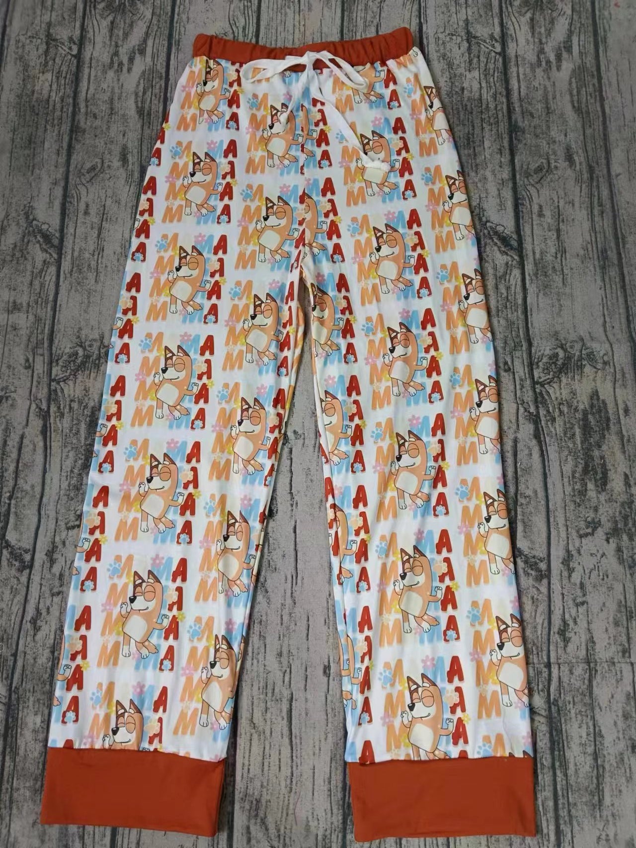 Moq 5 Adult Women Dogs Floral Pants