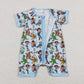 Baby Boy Short Sleeves Toys Zipper Blue One Piece Romper