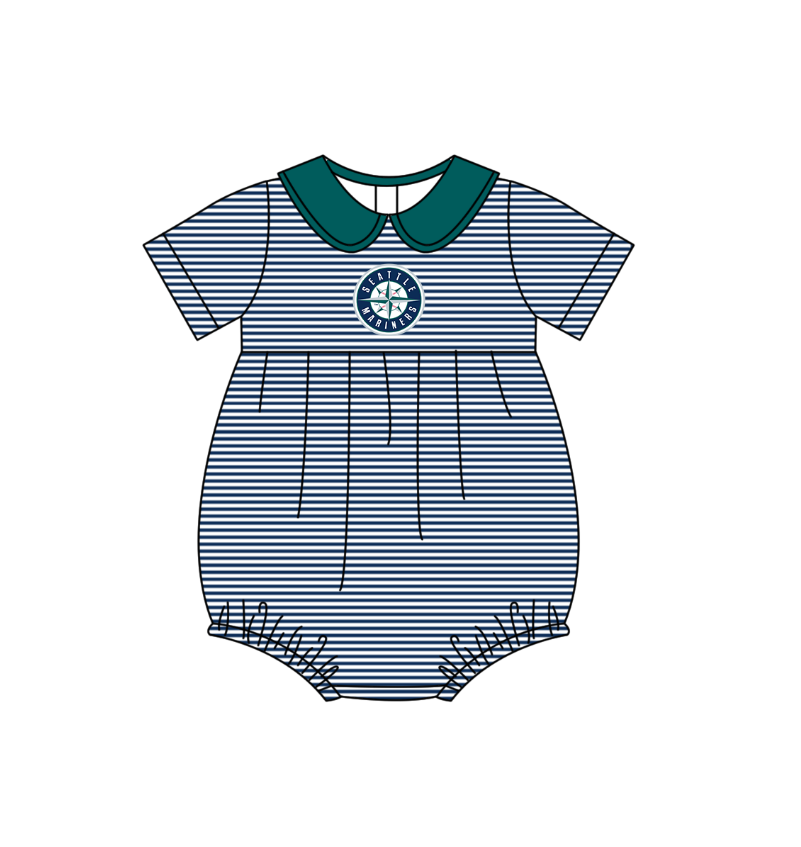 ( Moq 5 Each Style ) Baby Boys Girls Kids Team Sibling Green Stripes Rompers Sets