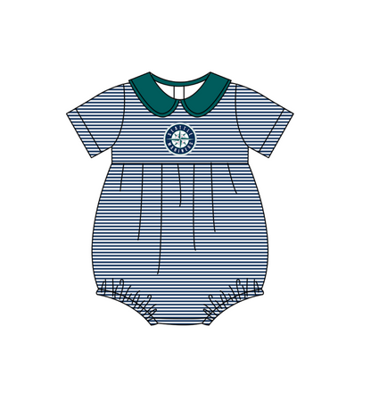( Moq 5 Each Style ) Baby Boys Girls Kids Team Sibling Green Stripes Rompers Sets