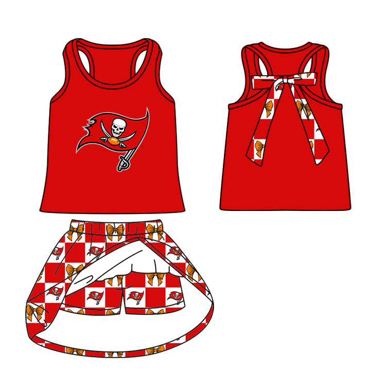 ( Moq 5 Each Style ) Baby Boys Girls Toddler Flags Bows Team Sibling Shorts Dress Shirt Red Set Clothes
