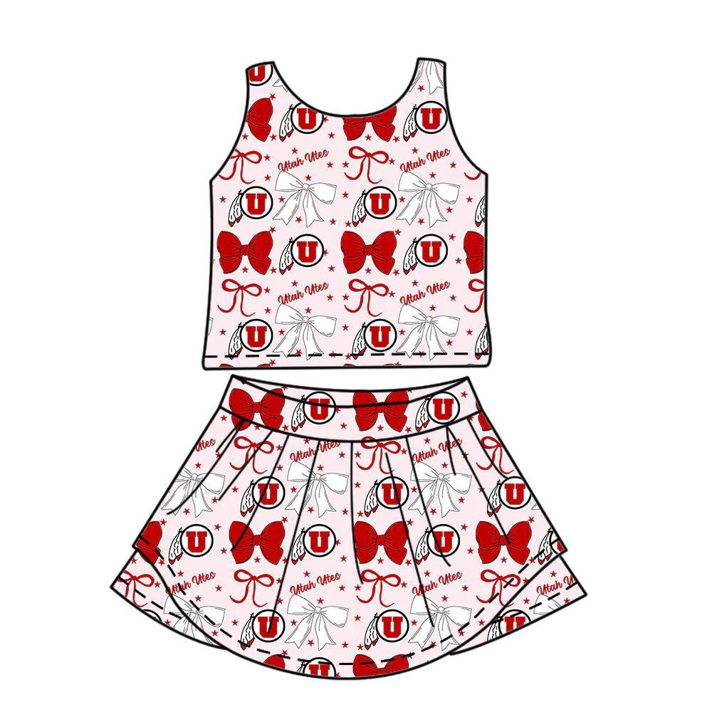 ( Moq 5 each style ) Baby Girl Toddler U Team Bows Sibling Dress Set 6.25