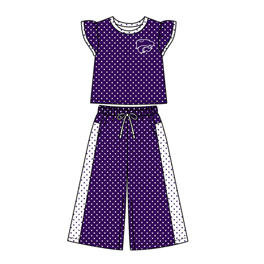 ( Moq 5 ) Baby Girls Kids Short Sleeves Shirt Pants Team Set Clothes
