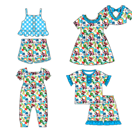 Baby Girl Cartoon Rainbow Sibling Romper Dress Set ( Moq 5 Each Style ) 1.16