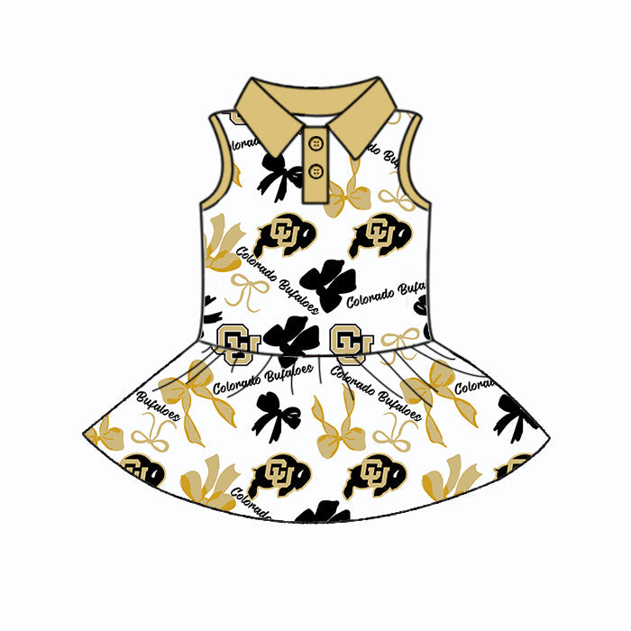 ( Moq 5 each style ) Baby Girl Team Bull Bows Sibling Dress Set 5.24