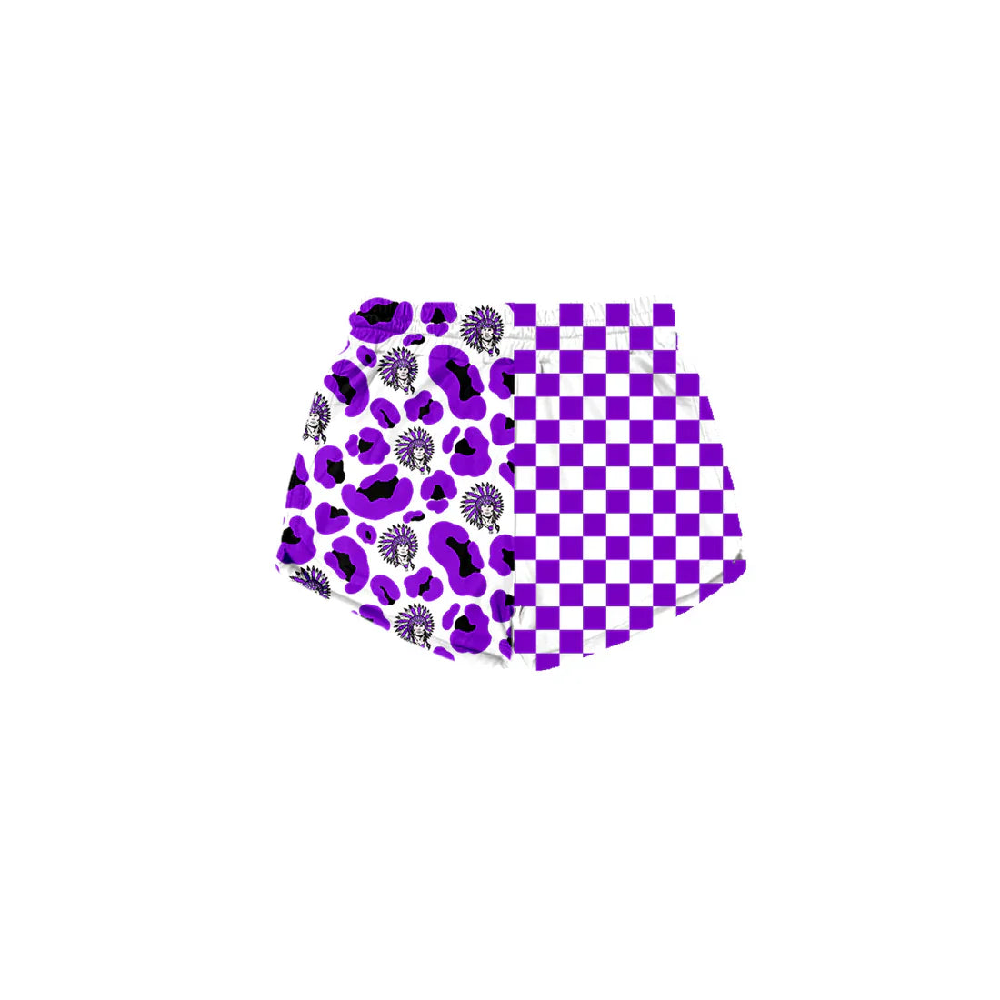 ( Moq 5 Each Style ) Baby Girls Kids Purple Checked Leopard Shorts Team Clothes