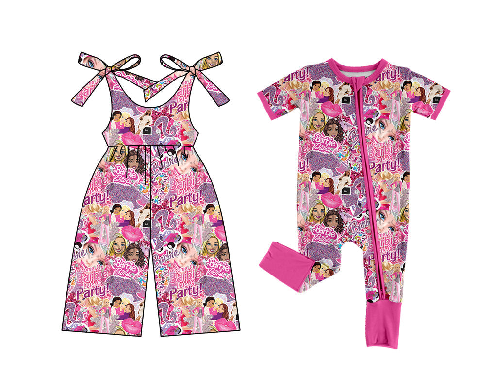 Baby Girl Doll Pink Sibling Romper Jumpsuit Clothes ( Moq 5 Each Style ) 12.25