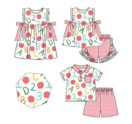 ( Moq 5 Each Style ) Sibling Baby Boys Girls Back to School Dress Sets