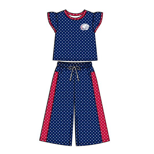 ( Moq 5 ) Baby Girls Kids Short Sleeves Shirt Pants Team Set Clothes