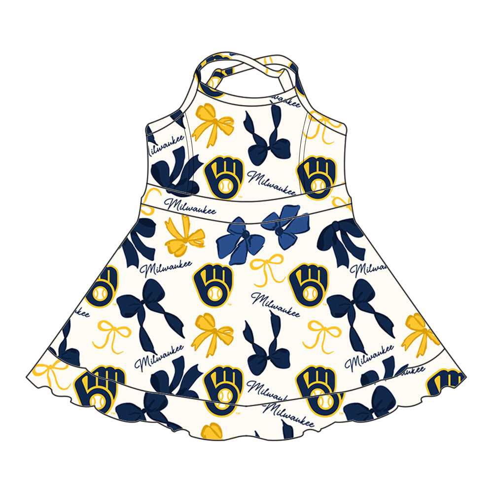 ( Moq 5 each style ) Baby Girl Team Bows Sibling Dress Set 5.21