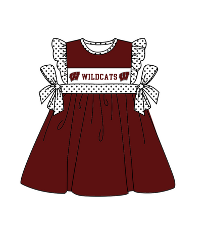 ( Moq 5 Each Style ) Baby Boys Girls Kids Short Sleeves Team Sibling Dark Red Romper Dress Set