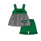 ( Moq 5 Each Style ) Baby Boys Girls Kids Plaid Team Sibling Green Rompers Dress Sets
