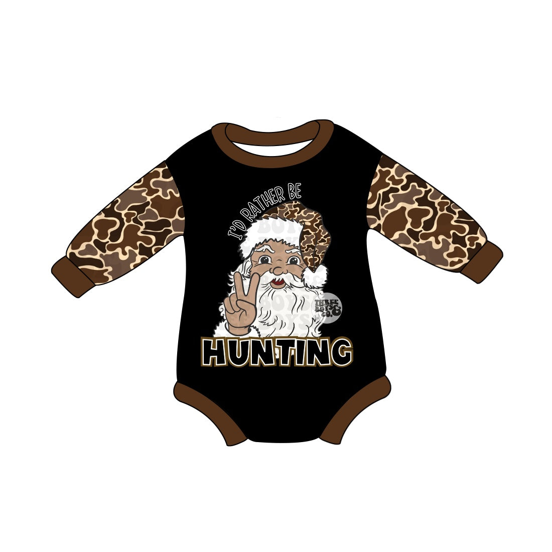 Baby Kids Camo Long Sleeves Santa Hunting Romper