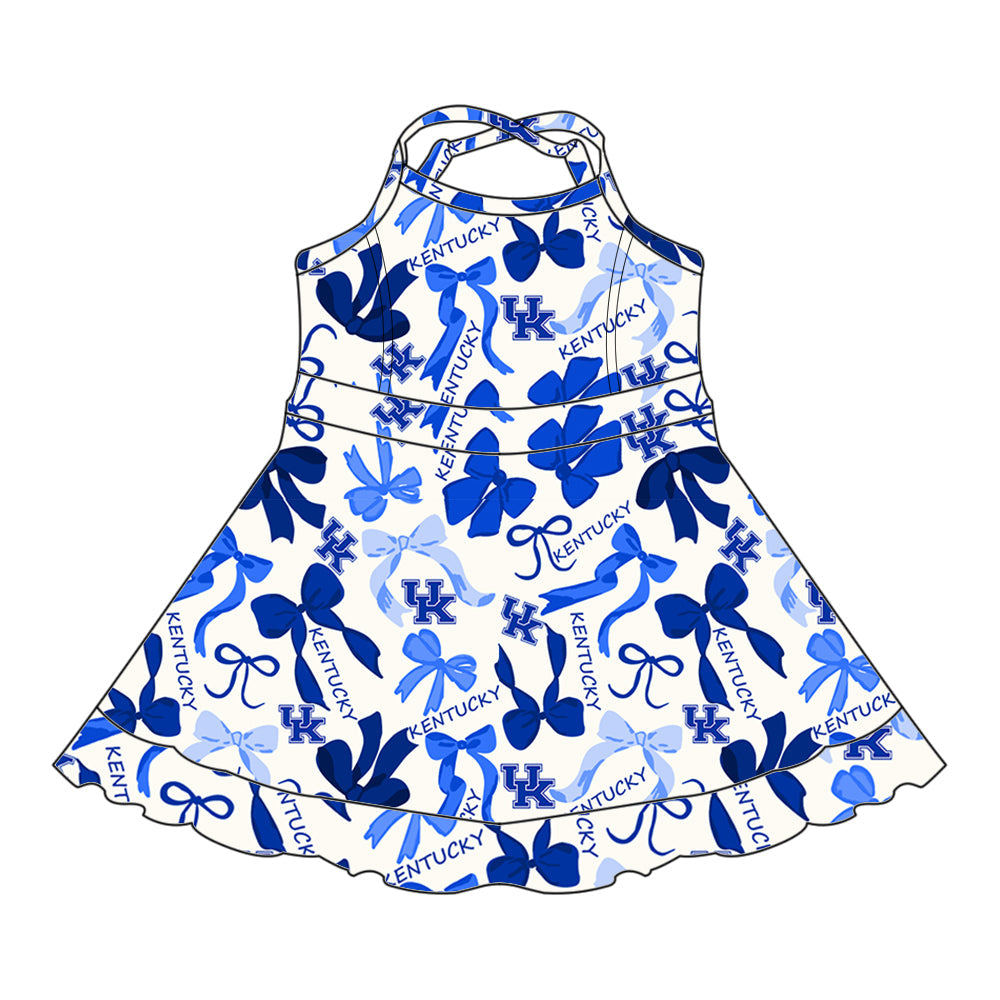 ( Moq 5 each style ) Baby Girl UK Blue Bows Sibling Dress Set 5.14
