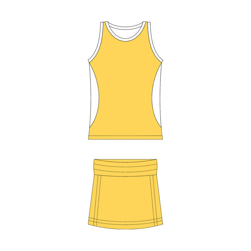 ( Moq 10 ) Baby Girl Yellow Sleeveless Activity Wear Vest Tops Shorts Skirts Yoga Set