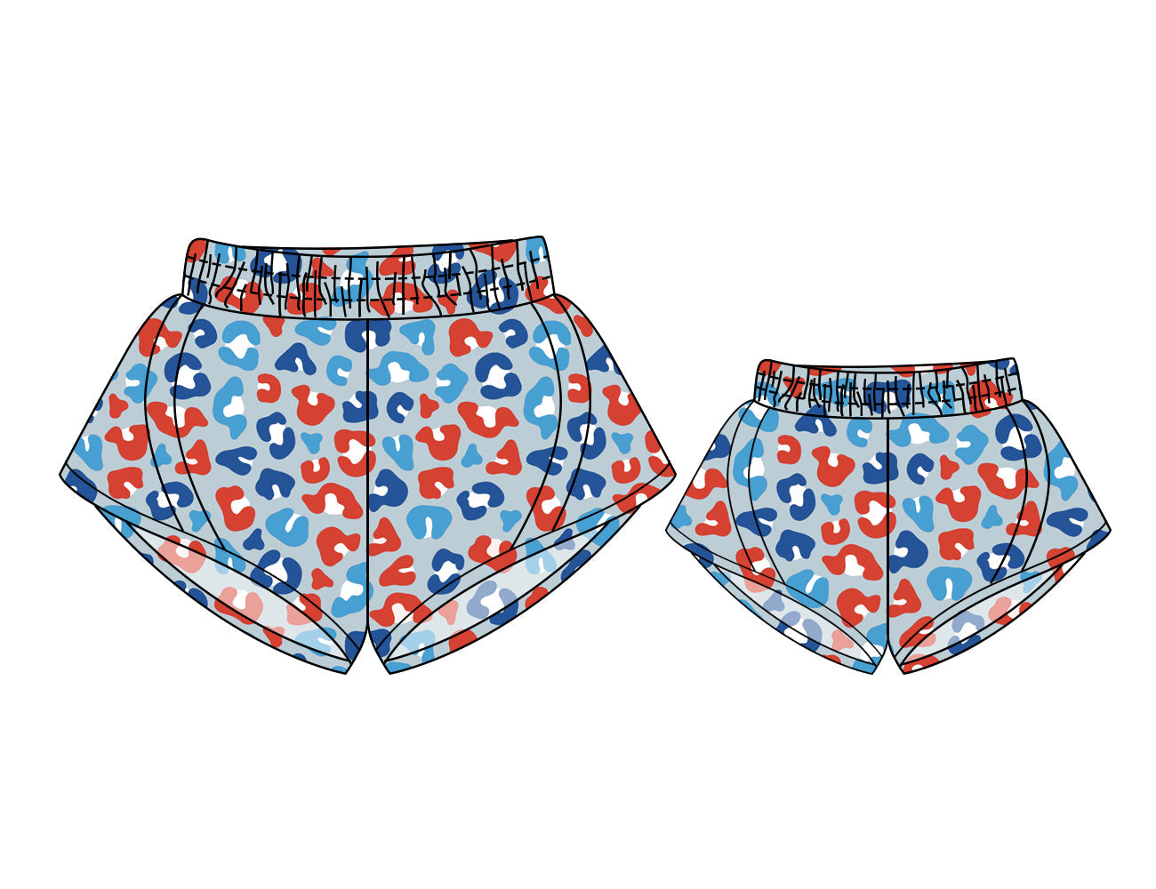 Baby Girl Adult Women July 4th Leopard Shorts Mom And Me Clothes ( Moq 5 Each Style ) 3.5