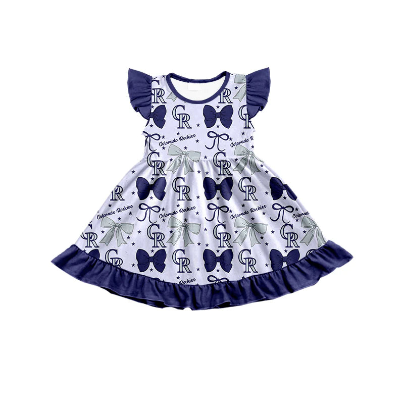 ( Moq 5 each style ) Baby Boy Girl Toddler CR Team Bows Sibling Shirt Dress Set 6.20