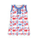 ( Moq 5 Each Style ) Sibling Baby Girls Kids Bows Flags Flower 4th of July Knee Length Dresses
