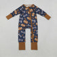 Baby Kids Infant Long Sleeves Football Fall Zipper Romper RTS