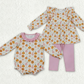 Sibling Baby Girls Kids Thanksgiving Pumpkins Bows Romper Set Fall Clothes RTS