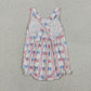 Baby Girls Kids Sleeveless Flags Bows Stars 4th of July Romper RTS