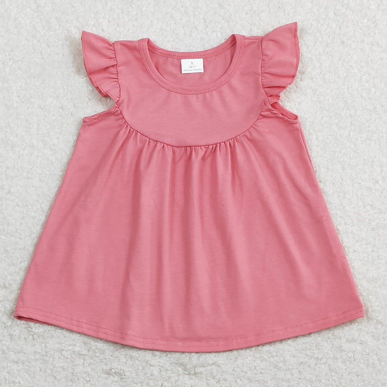 GT0462 Baby Girl Short Sleeves Cotton Pink Tops