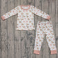 Baby Girl Long Sleeves Ducks Pink Bows Shirt Pants Pajamas Set RTS