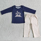 Promotion 6 B11-25 Baby Girl Long Sleeves Nativity Tunic Ruffle Pants Christmas Outfit