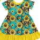 Baby Girl Short Sleeves Western Cow Sunflower Sibling Matching Romper Dress Clothes Set  11.11