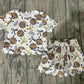 Baby Girls Kids Short Sleeves Tigers Bows Team Shirt Scallop Shorts Set RTS