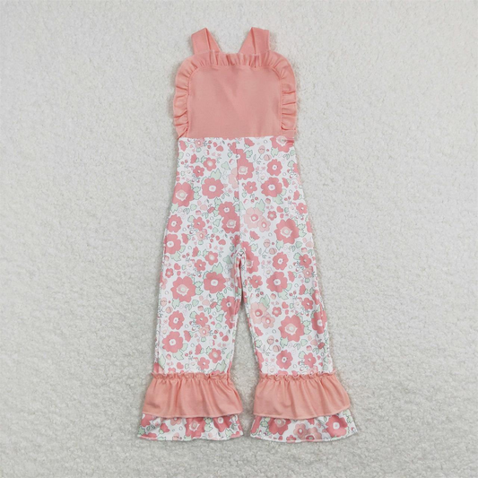 SR0963 Baby Girl Pink  Floral Pants Jumpsuit