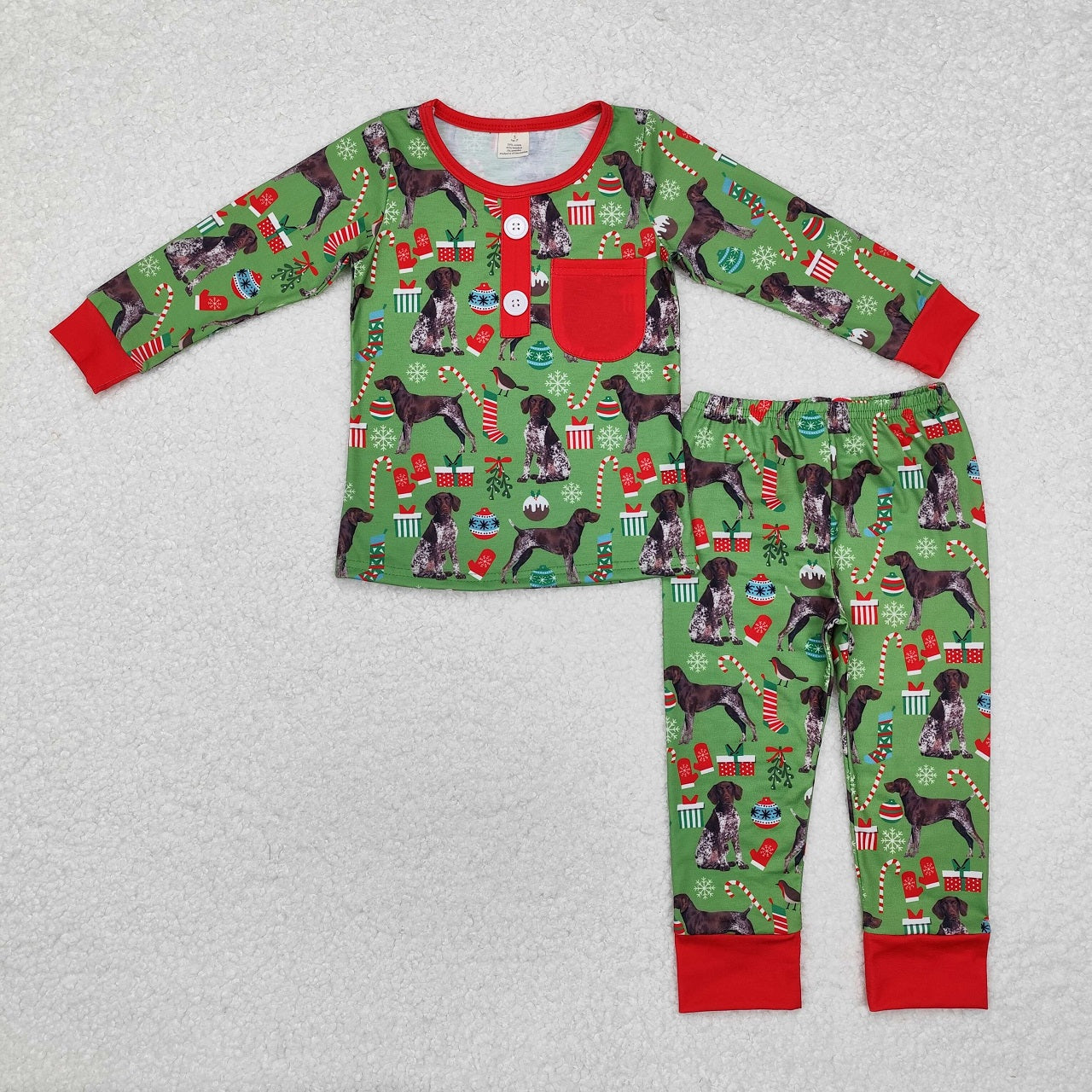 Baby Girl Christmas Dogs Shirt Pants Pajamas Bamboo Set