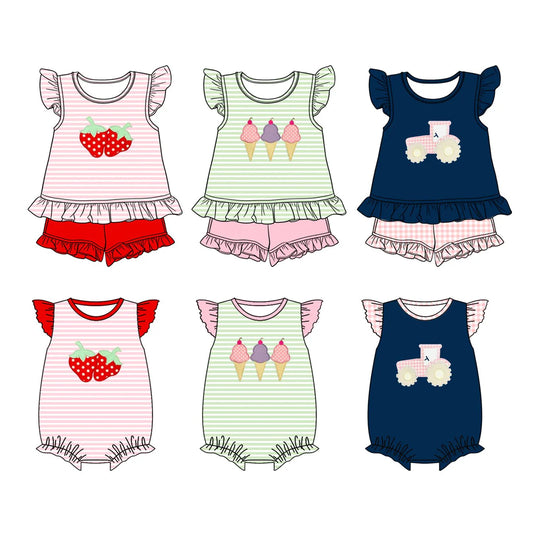 ( Moq 5 Each Style ) Sibling Baby Girls Toddler Short Sleeves Tops Shorts Set Romper Summer Clothes 1.21