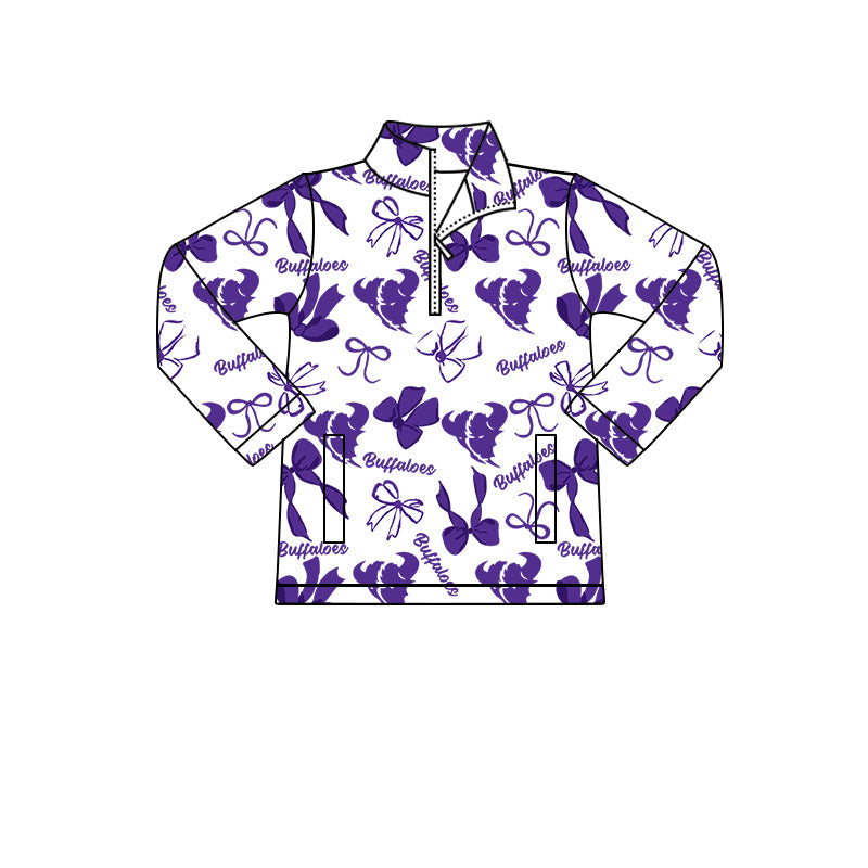( Moq 5 each style ) Baby Boy Girl Team Cheer Sibling Shirt Purple Bows Dress Set 8.11