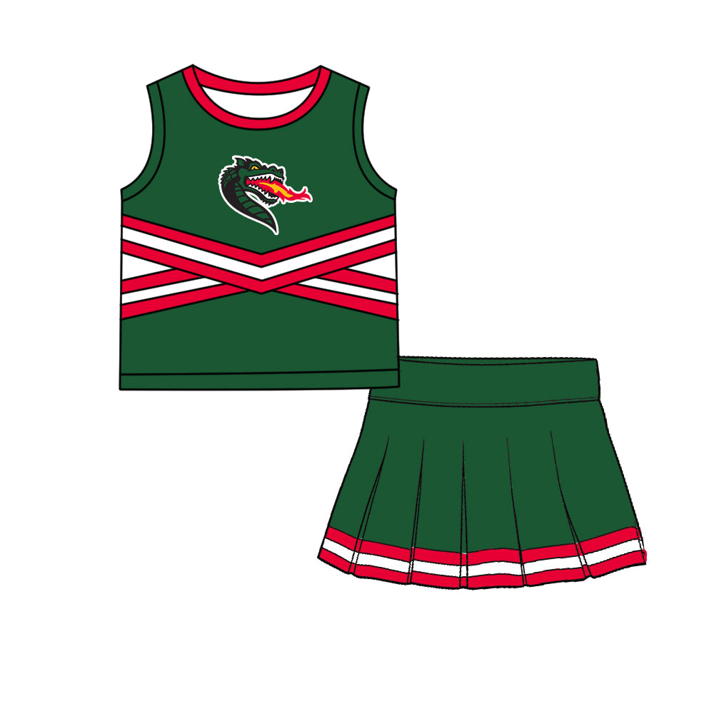 ( Moq 5 ) Baby Girls Kids Sleeveless Vest Skirt Shots Team Set Clothes