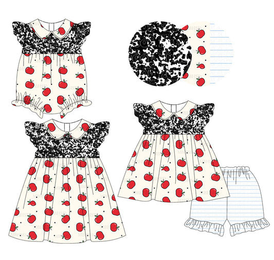 Baby Girl Apple Back To School Sibling Romper Dress Set ( Moq 5 Each Style ) 2.13