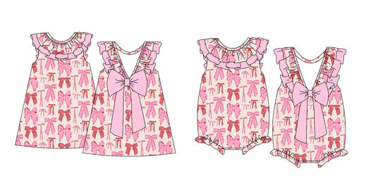 Baby Girl Bows Sibling Romper Dress ( Moq 5 Each Design ) 12.14