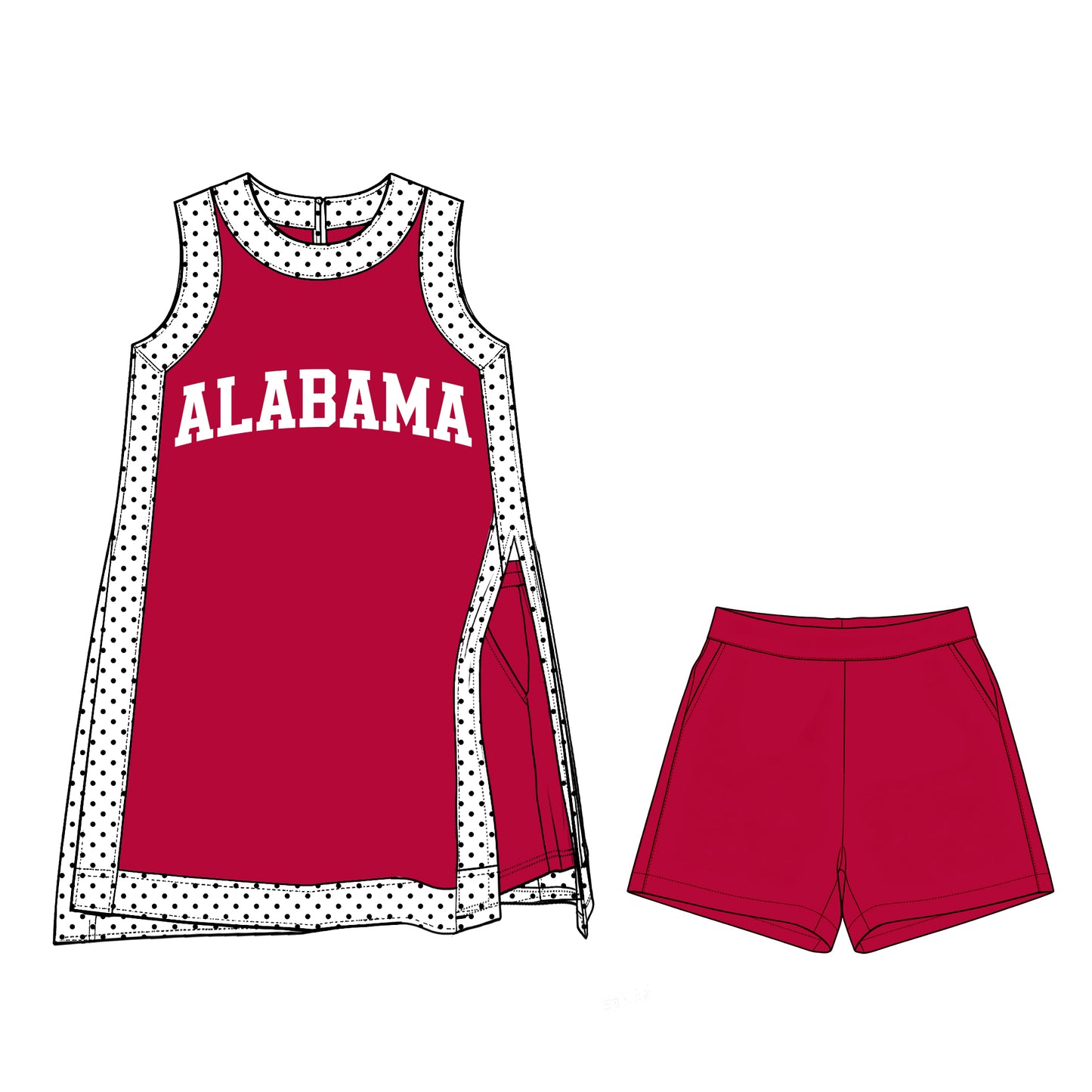 ( Moq 5 ) Baby Girls Kids Sleeveless Team Tops Shorts Team Set Clothes