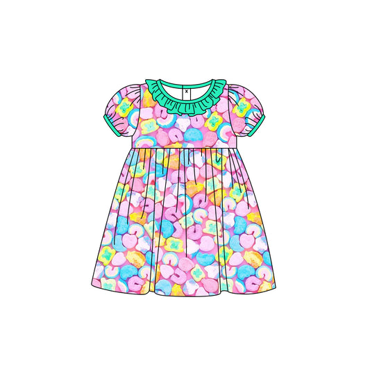 Baby Girl Short Sleeves St. Patrick Ruffle Knee Length Dress Moq 5