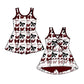 ( Moq 5 each style ) Baby Boy Girl Summer W Team Sibling Drip Bows Shorts Shirt Dress Set 7.17