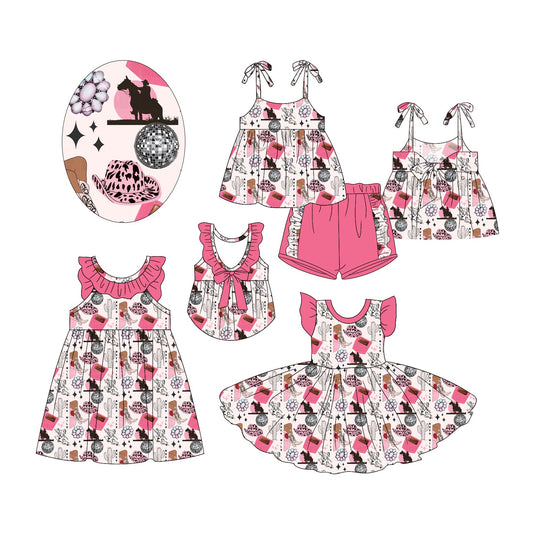 Baby Girl Western Rodeo Hats Sibling Dress Set ( Moq 5 Each Style ) 2.18