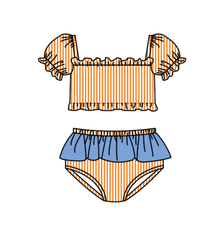 ( Moq 5 Each Style ) Baby Boys Girls Kids Team Sibling Dogs Jumpsuits Sets Swimsuits