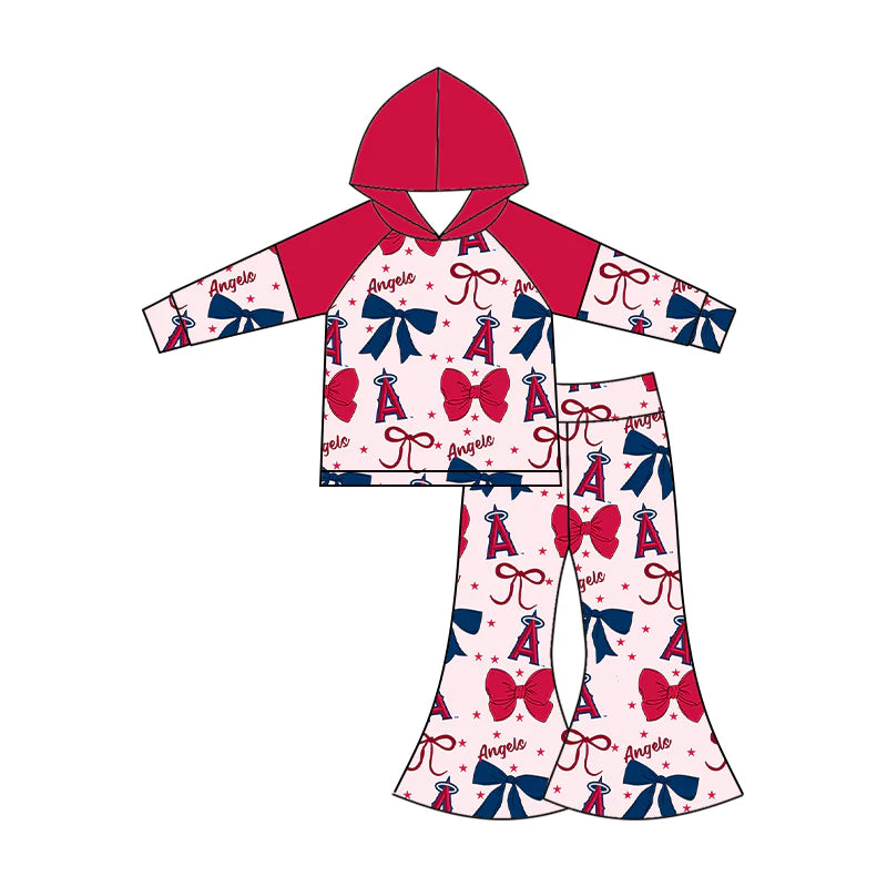 ( Moq 5 each style ) Baby Girl Toddler A Team Red Blue Bows Sibling Romper Dress Set 6.16