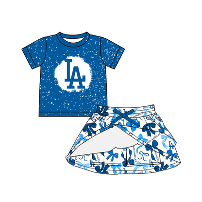 ( Moq 5 each style ) Baby Girl Team LA Bows Sibling Dress Set 5.16